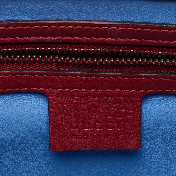 Pre Owned Gucci Red Ayers Small Queen Margaret Top Handle Bag