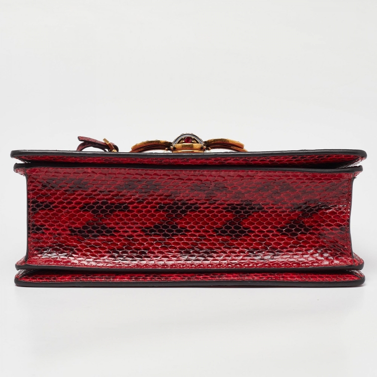 Pre Owned Gucci Red Ayers Small Queen Margaret Top Handle Bag