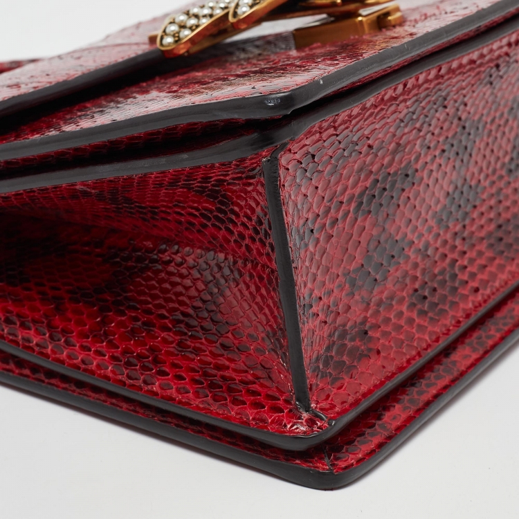 Pre Owned Gucci Red Ayers Small Queen Margaret Top Handle Bag