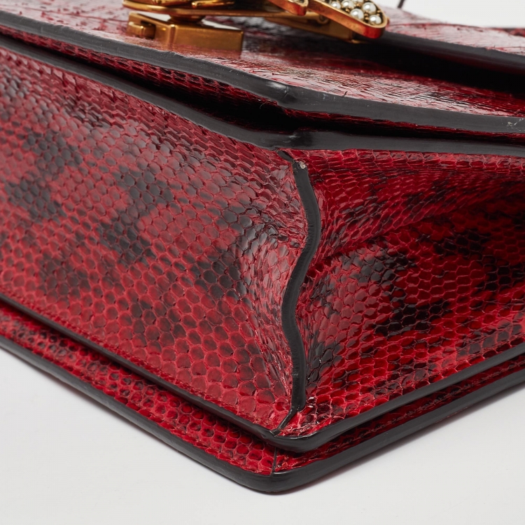 Pre Owned Gucci Red Ayers Small Queen Margaret Top Handle Bag