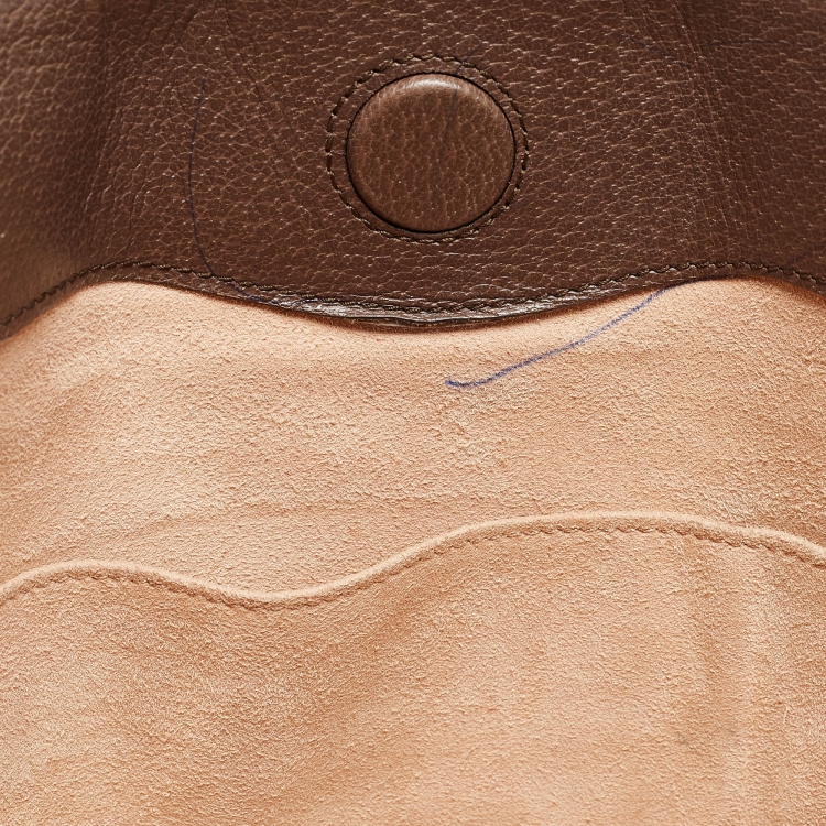 Pre Owned Gucci Brown/Beige GG Supreme Canvas and Leather Ophidia Tote