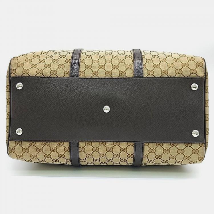 Pre Owned Gucci Beige/Brown GG Canvas Boston Bag