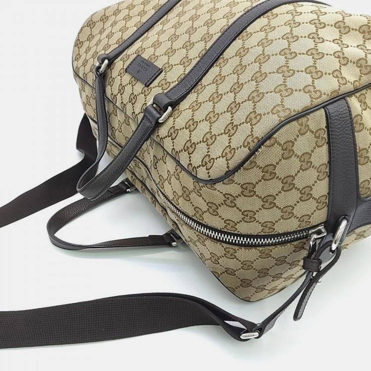 Pre Owned Gucci Beige/Brown GG Canvas Boston Bag