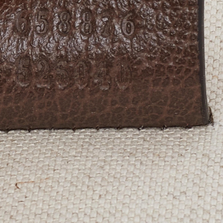 Pre Owned Gucci Beige/Brown Canvas and Leather Web Shopper Tote