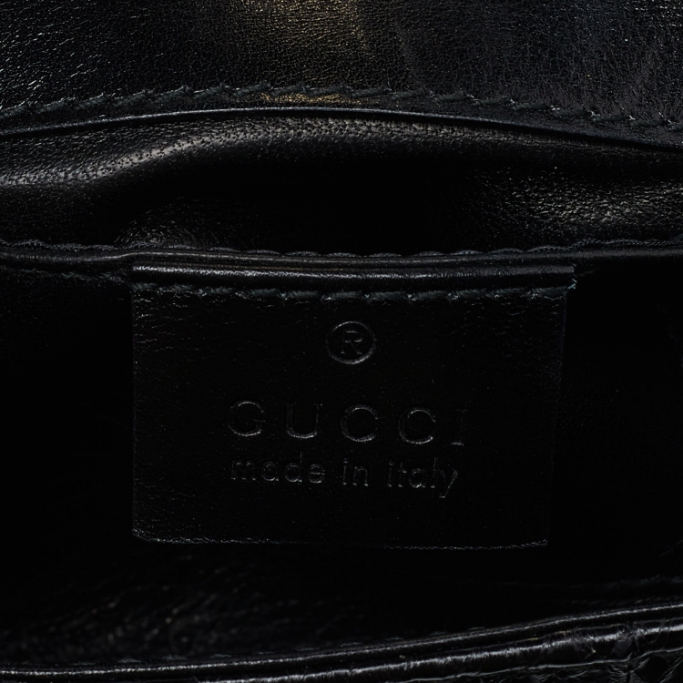 Pre Owned Gucci Black Snakeskin Mini Bamboo Night Evening Bag