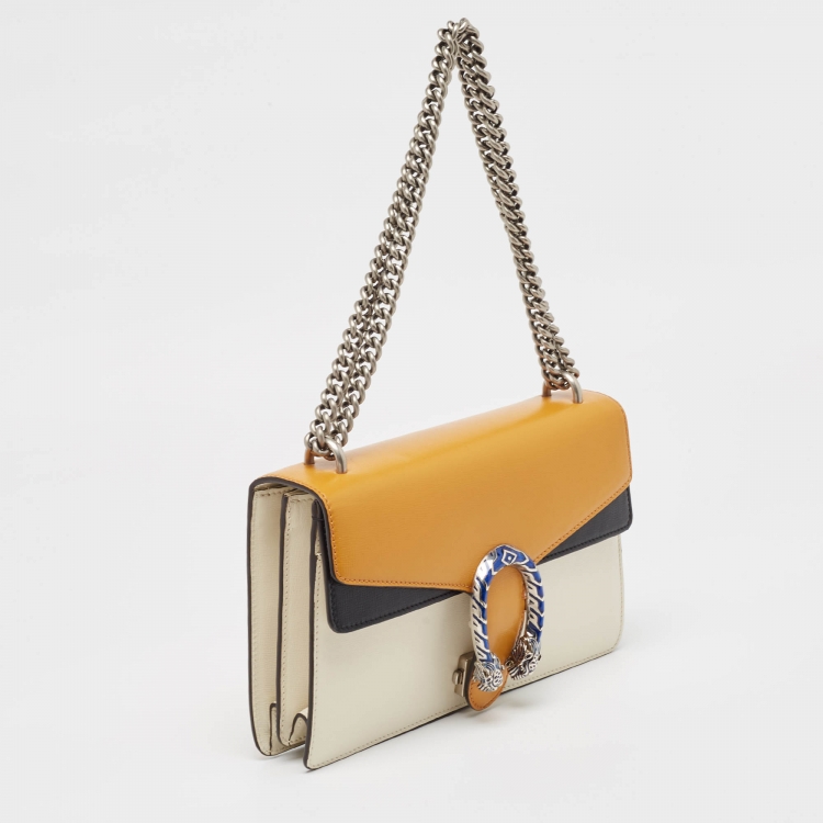 Pre Owned Gucci Tricolor Leather Small Dionysus Shoulder Bag