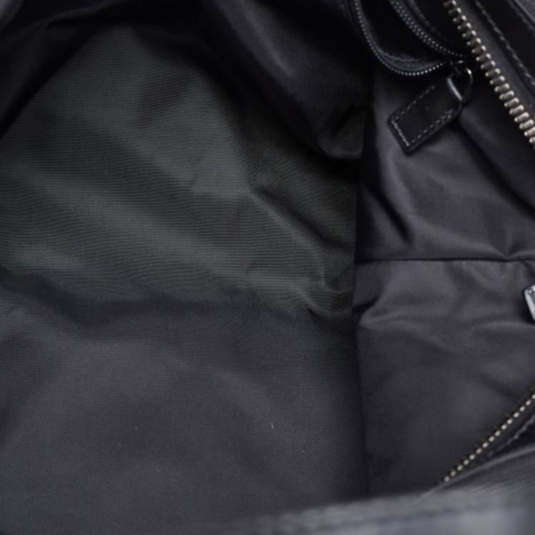 Pre Owned Gucci Black Canvas and Leather Web Duffel Bag