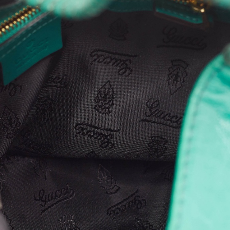 Pre Owned Gucci Green Leather Medium New Jackie Hobo