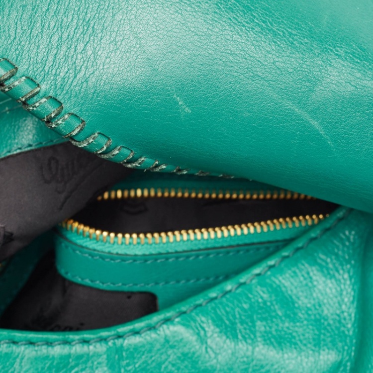 Pre Owned Gucci Green Leather Medium New Jackie Hobo