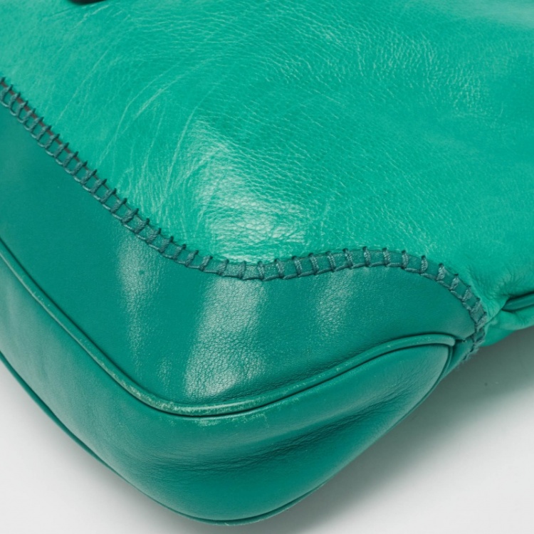 Pre Owned Gucci Green Leather Medium New Jackie Hobo