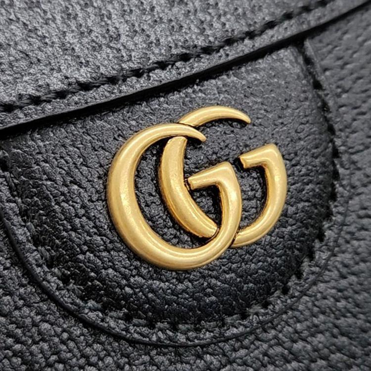 Pre Owned Gucci Black Leather Large Diana Tote Bag