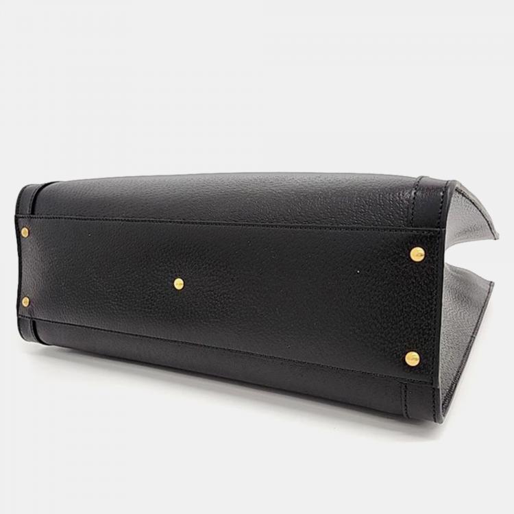 Pre Owned Gucci Black Leather Large Diana Tote Bag