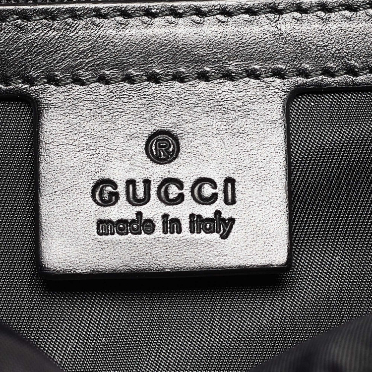 Pre Owned Gucci Red Techno Canvas L'Aveugle Par Amour Embroidered Double Buckle Backpack 