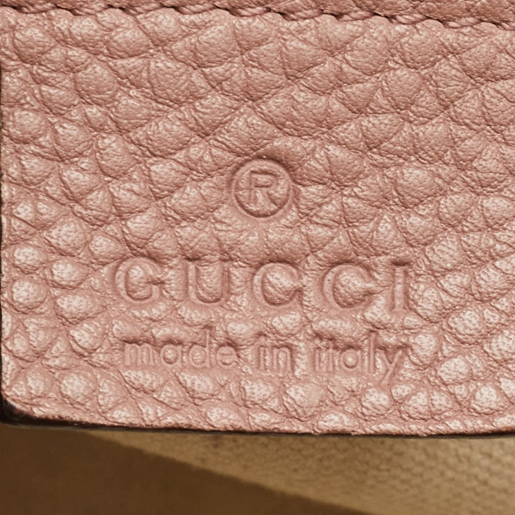 Pre Owned Gucci Old Rose Leather Medium GG Marmont Top Handle Bag