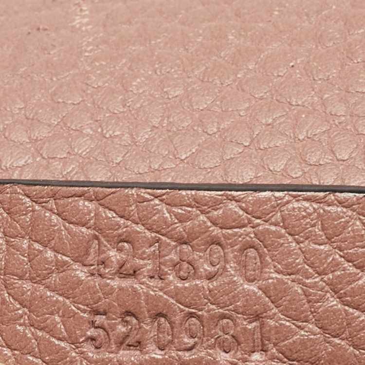 Pre Owned Gucci Old Rose Leather Medium GG Marmont Top Handle Bag