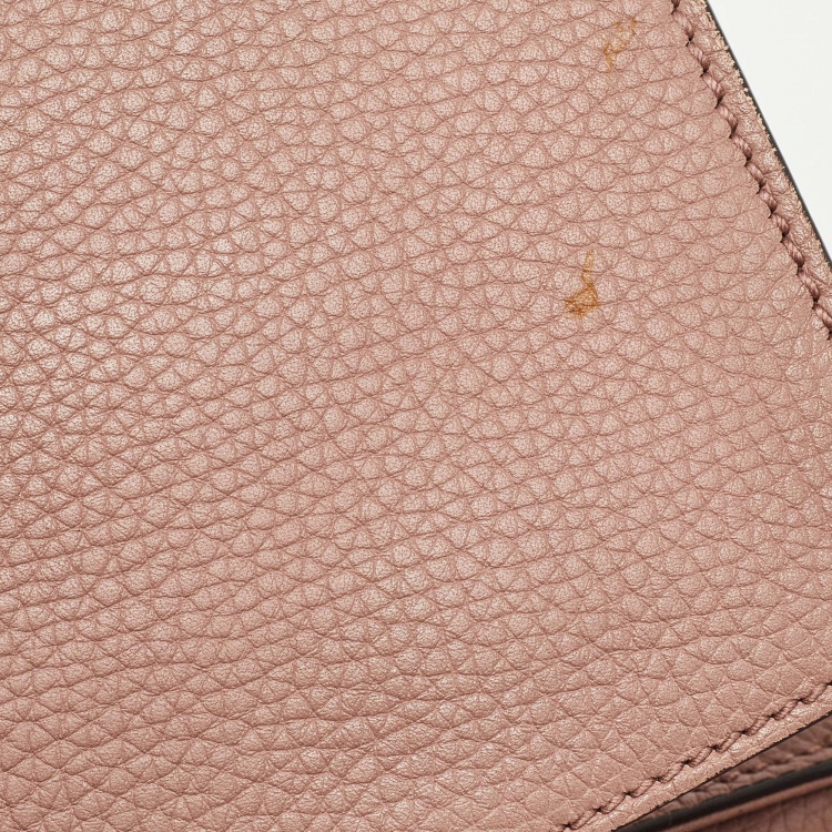 Pre Owned Gucci Old Rose Leather Medium GG Marmont Top Handle Bag