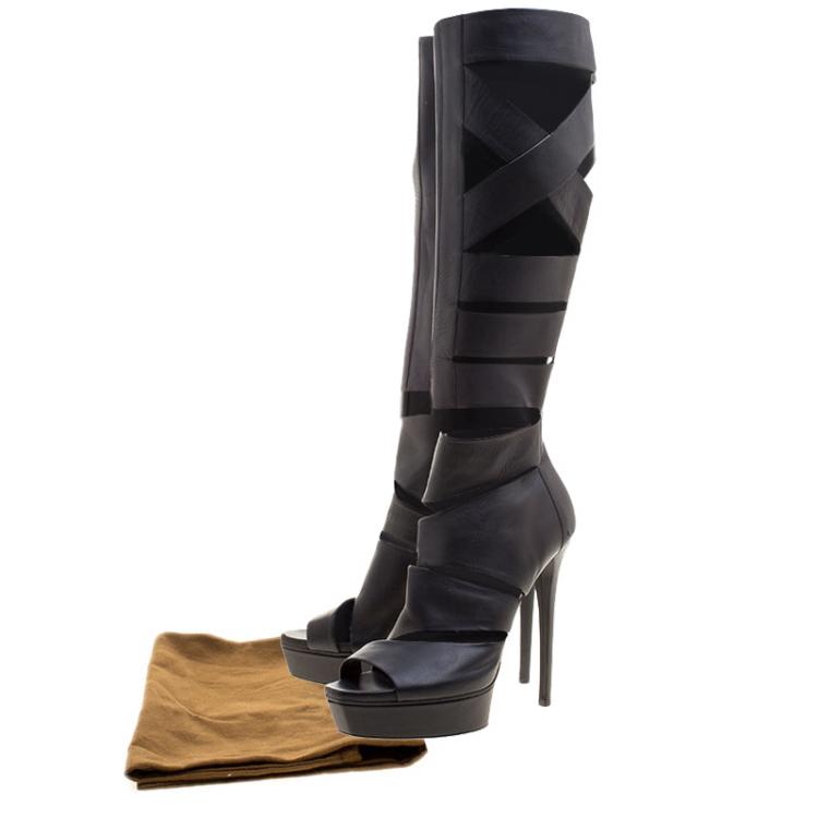 gucci leather knee high boots