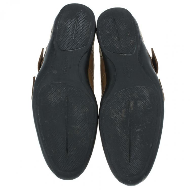 Pre Owned Gucci Guccissima Canvas and Leather Velcro Sneakers Size 43.5