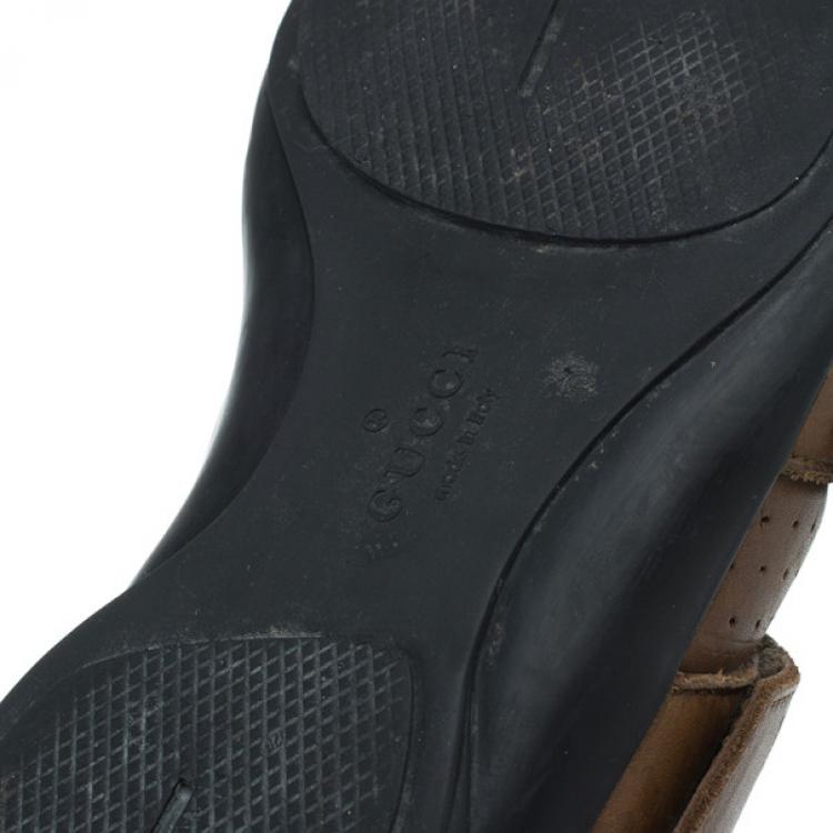 Pre Owned Gucci Guccissima Canvas and Leather Velcro Sneakers Size 43.5