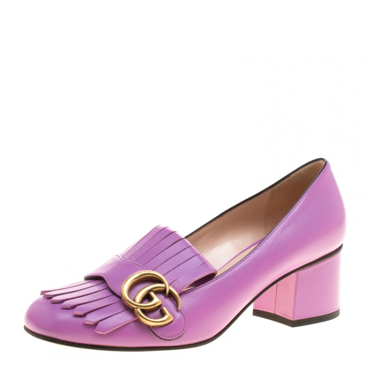 Gucci Lilac Leather Fringe Marmont GG Loafer Pumps Size 37 Gucci | The ...