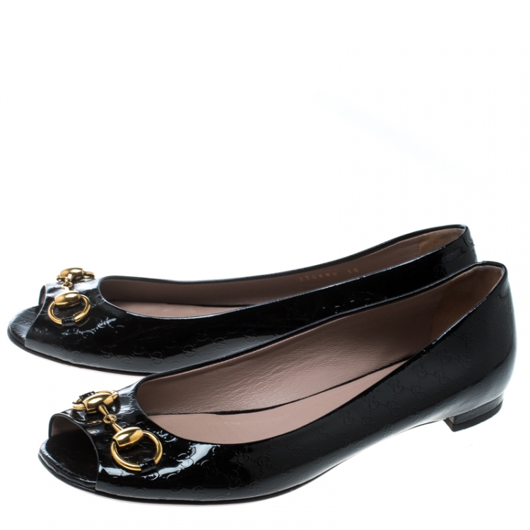 gucci peep toe flats