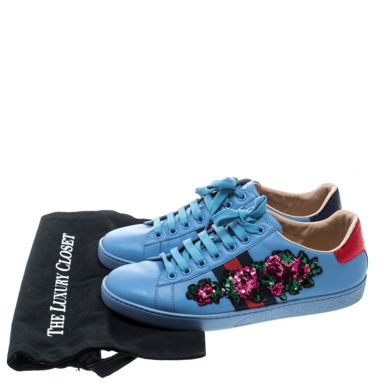 gucci blue ace sneakers