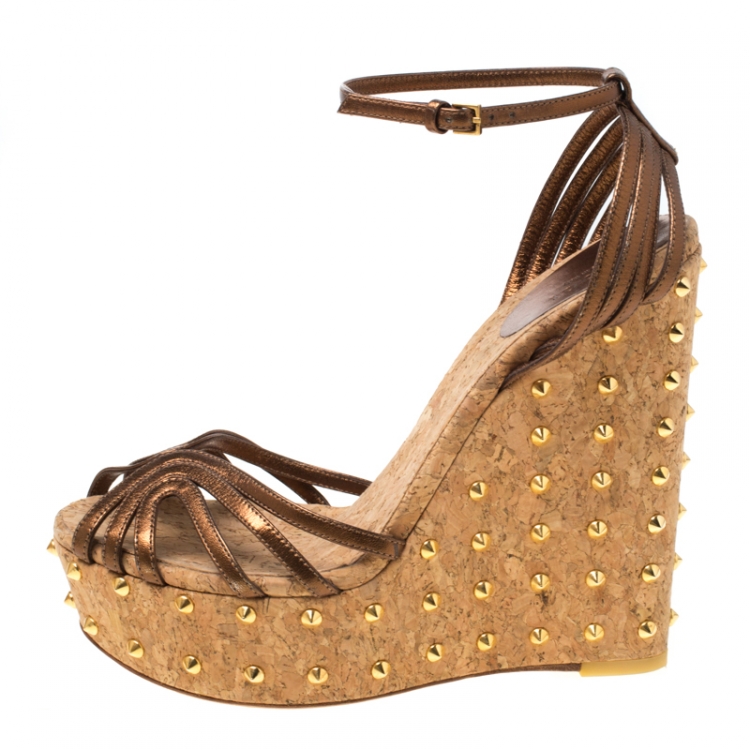 fawn studded platform sandal