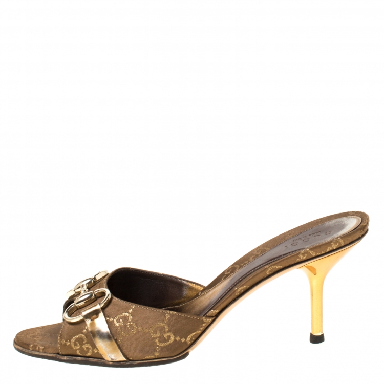Louis Vuitton Mink High Gold Heel Stiletto 37.5 (US Size 7.5