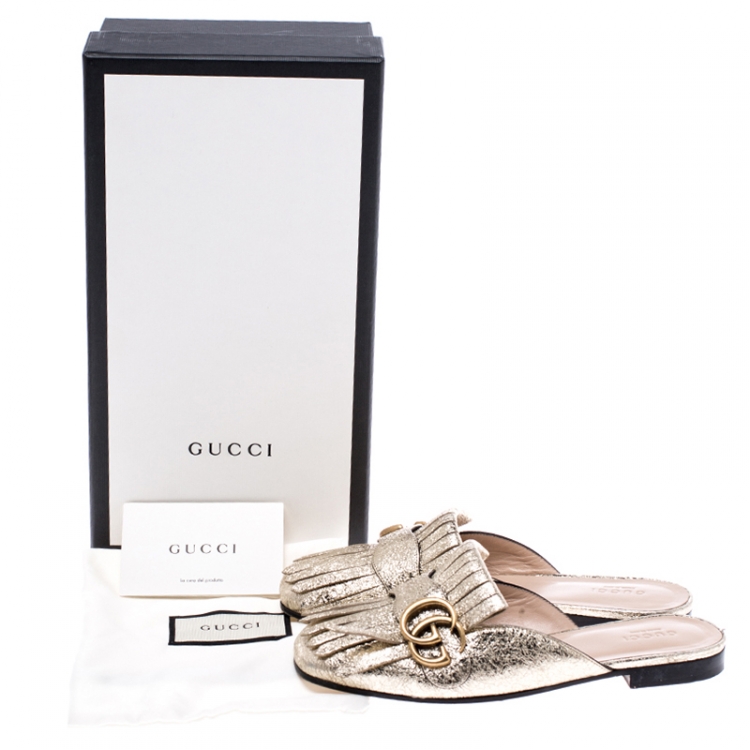 gucci marmont kiltie mule