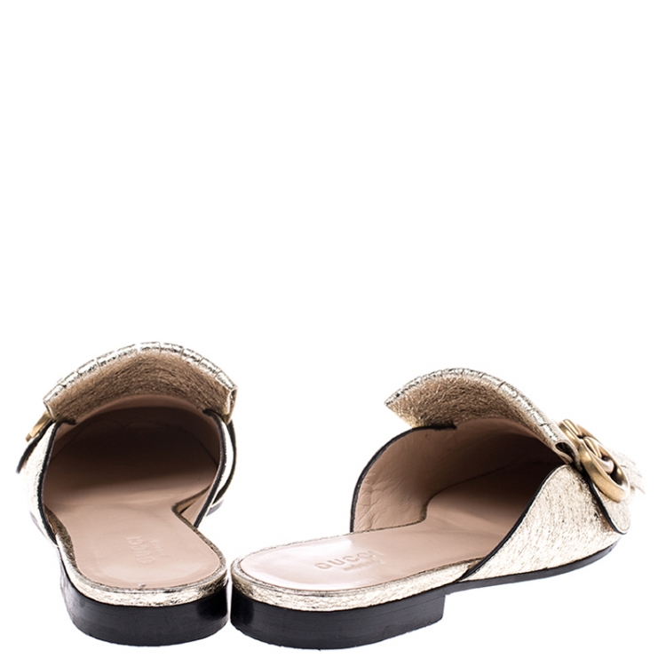 gucci marmont kiltie mule