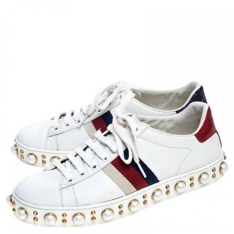 gucci pearl sneakers