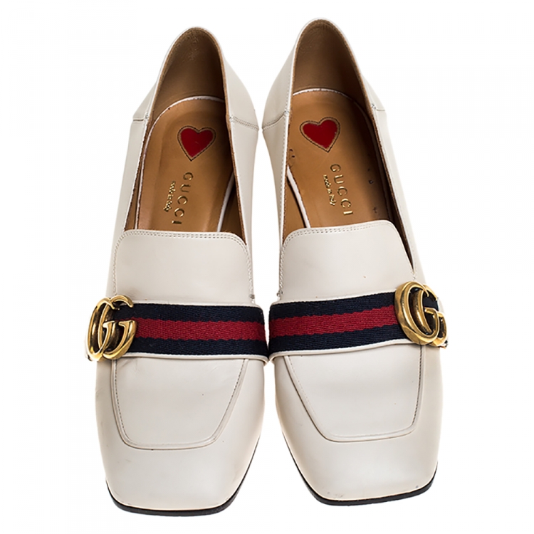 gucci leather loafer pumps