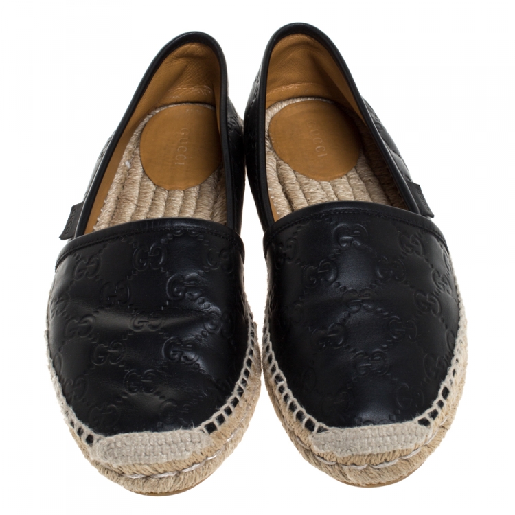 gucci women's pilar leather espadrille flats