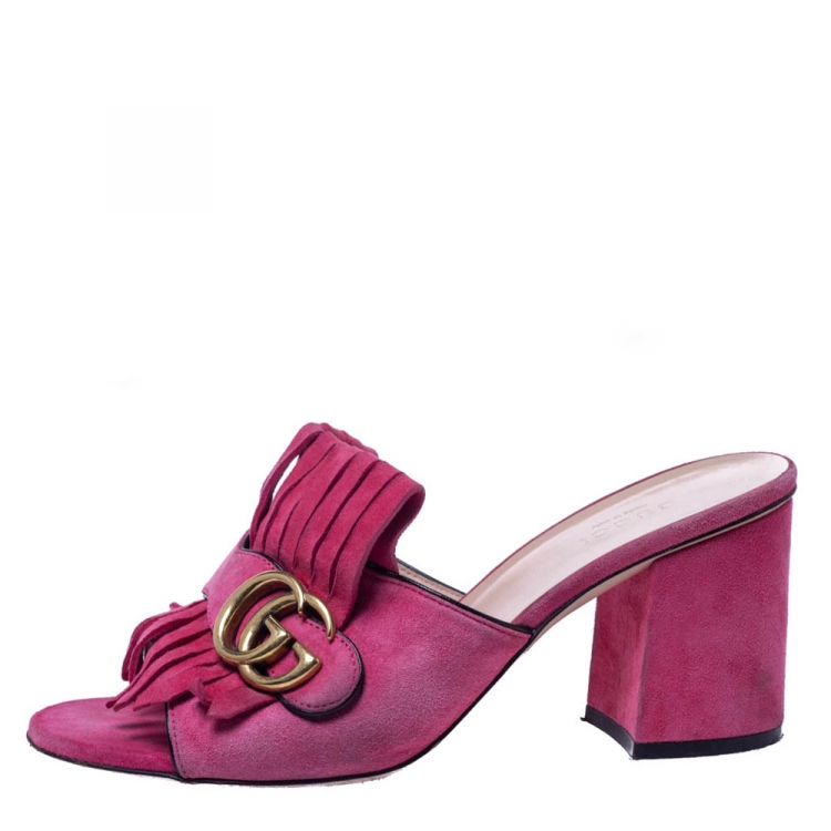 Gucci marmont hotsell suede sandals