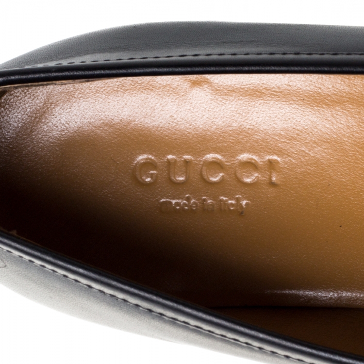 Pre Owned Gucci Black Leather Horsebit Betis Glamour Loafers Size 35.5