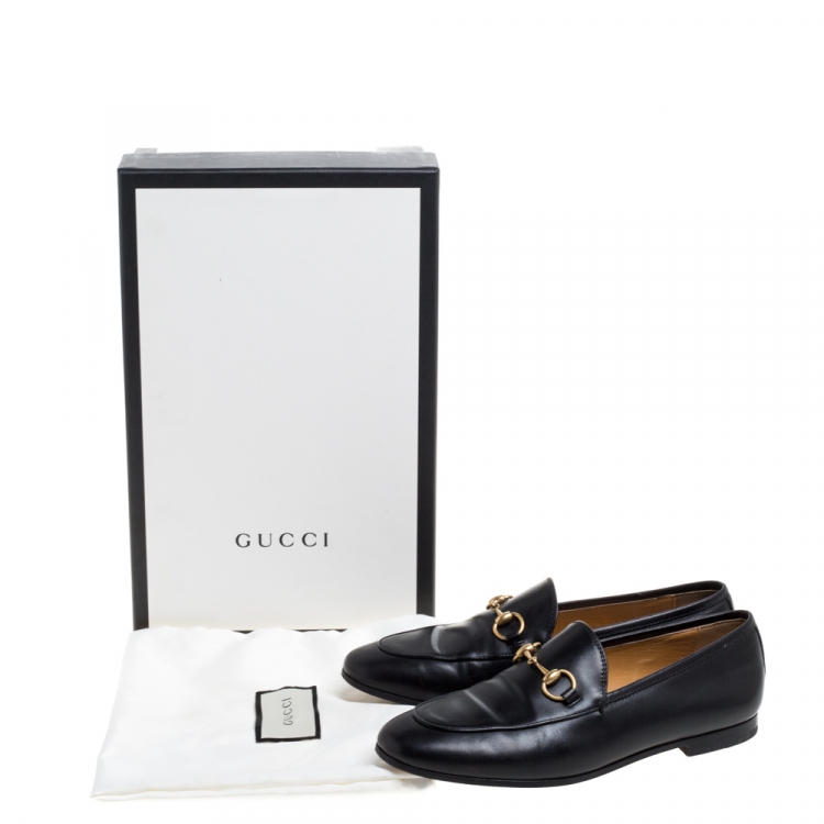 Pre Owned Gucci Black Leather Horsebit Betis Glamour Loafers Size 35.5