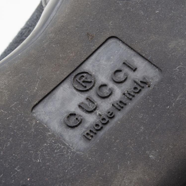 Pre Owned Gucci Black Leather Velcro Sneakers Size 43