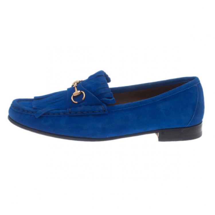 Gucci Blue Fringe Loafers Size 39.5 Gucci | TLC