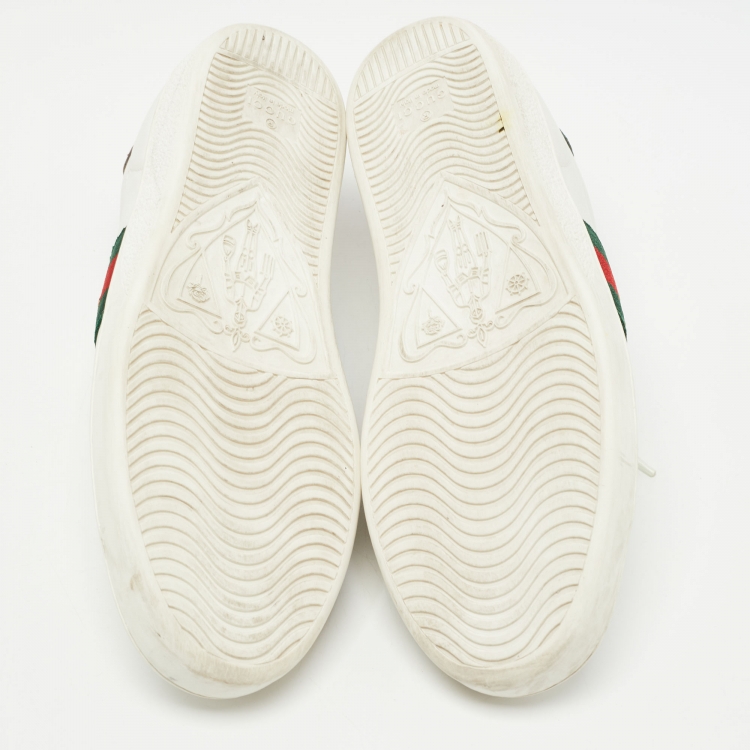 Pre Owned Gucci White Leather  Ace Lace Up Sneakers Size 38