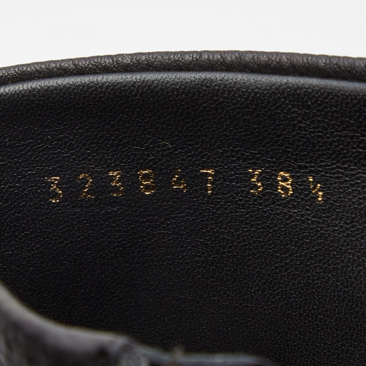 Pre Owned Gucci Black Leather Knee Length Boots Size 38.5 