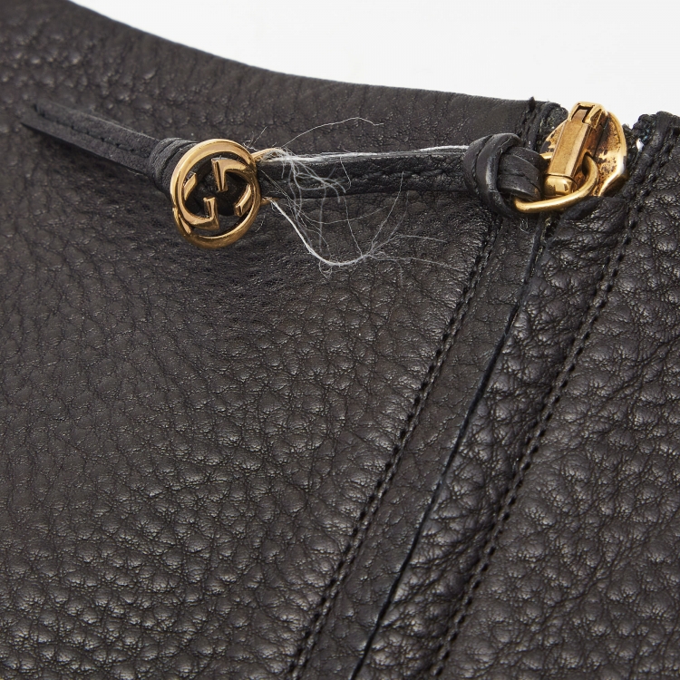 Pre Owned Gucci Black Leather Knee Length Boots Size 38.5 