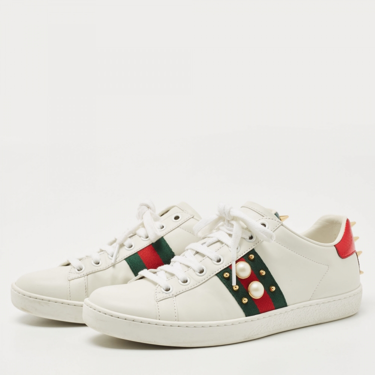 Gucci Leather Printed Sneakers w/ Tags - Green Sneakers, Shoes - GUC1481372  | The RealReal