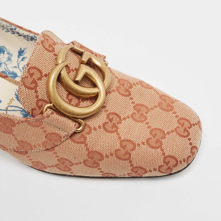 مملوكة مسبقًا Gucci Beige GG Canvas Victoire Pumps Size 39.5