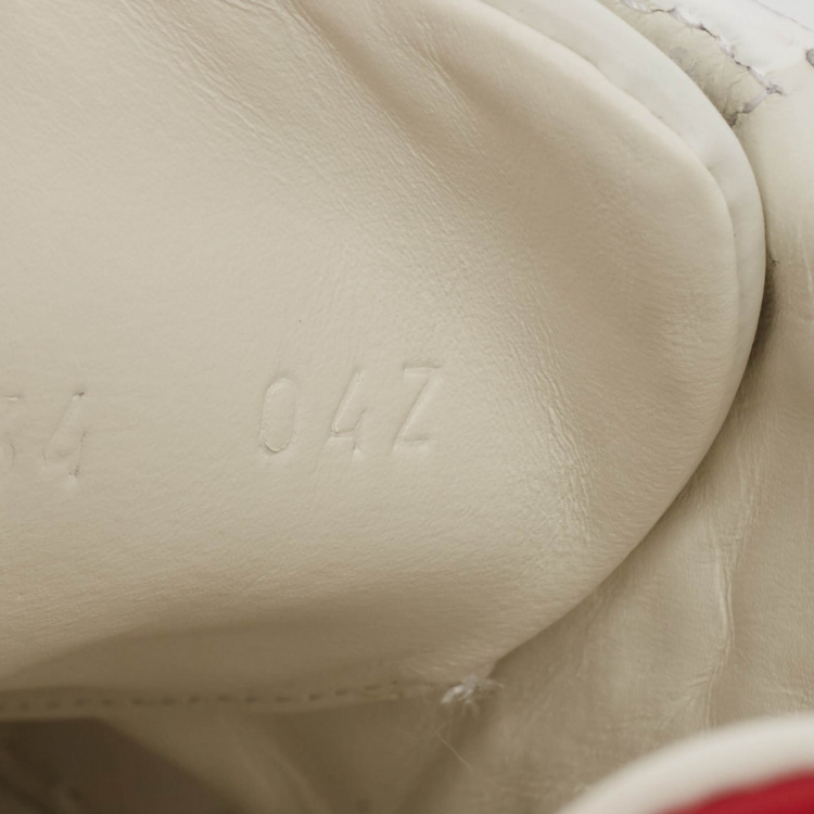 Pre Owned Gucci White Leather Ace Web Sneakers Size 34