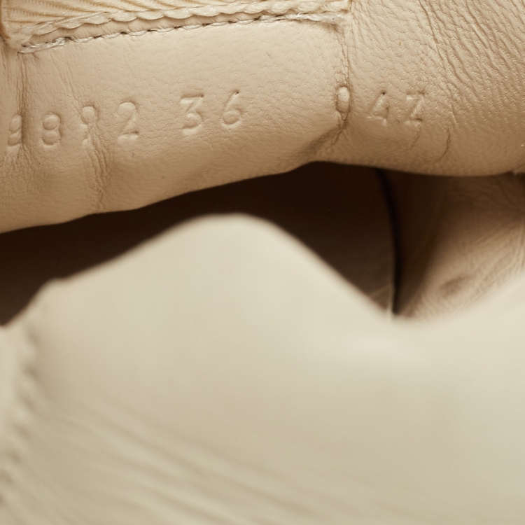 Pre Owned Gucci Cream Leather Rhyton Sneakers Size 36
