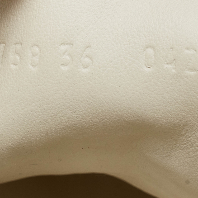 Pre Owned Gucci White Perforated Interlocking G Leather Ace Sneakers Size 36