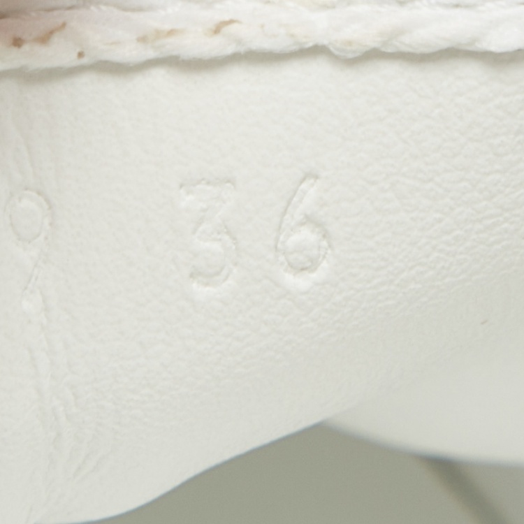Pre Owned Gucci White GG Supreme Canvas Rhyton Sneakers Size 36