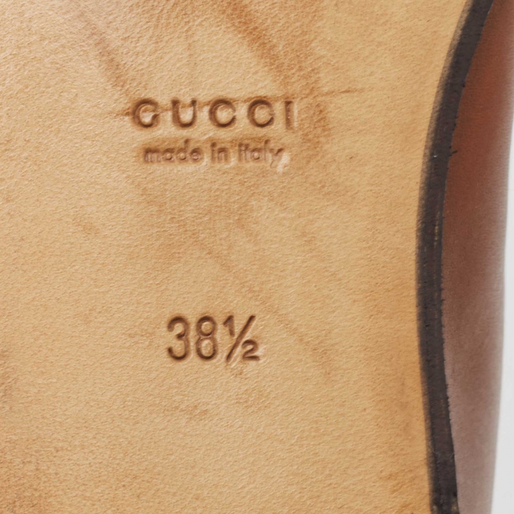 Pre Owned Gucci Brown Leather 1953 Horsebit Loafers Size 38.5