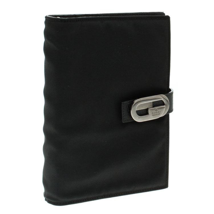 Pre Owned Gucci Black Nylon Agenda Cover