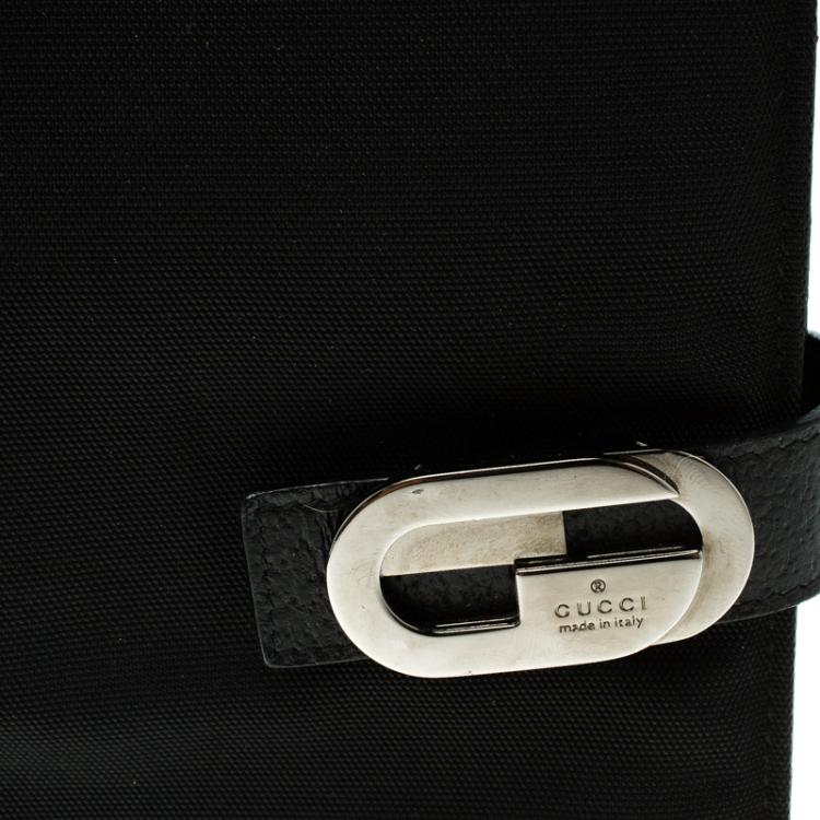 Pre Owned Gucci Black Nylon Agenda Cover